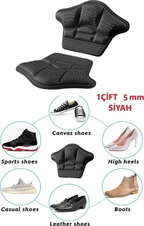 3B Trend Taç Şekilli 5 mm Topuk Daraltma ve Vurma Önleyici - Siyah - Image 1