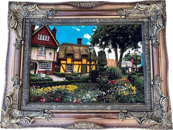 Brugge'de Bir Park Adlı İran Tebriz Halı Tablo 95x75cm - Duvar Halı Kilim Tablo - Image 1