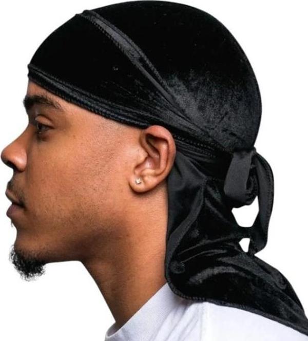 Kadife Kumaş Unisex Drugs Bandana Siyah - Image 1