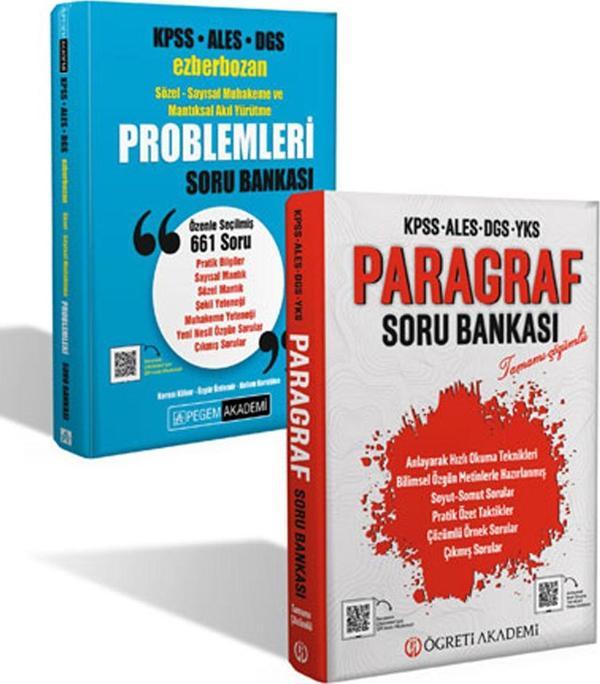 PEGEM KPSS ALES DGS Ezberbozan Problemleri ve ÖĞRETİ KPSS ALES DGS YKS Paragraf Soru Bankası Seti - Pegem Akademi Yayıncılık - Image 1