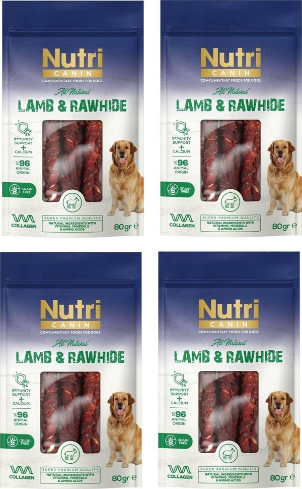 Rawhide Kemik Kuzu Etli Köpek Ödülü 80 Gr. X 4 Adet - Image 1