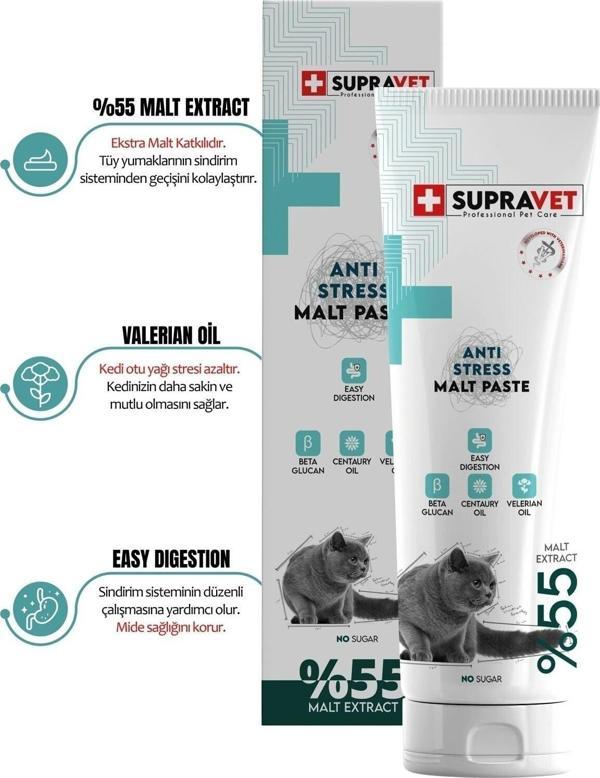 Anti Stress Relax Paste Sakinleştirici Kedi Macunu 100 gr (Şekersiz ) ( %55 Extra Malt ) - Image 1