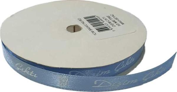 Saten Kurdele Dişim Çıktı Yazılı 1 Cm (Diş Buğdayı) (10 Metre)  Mavi - Image 1