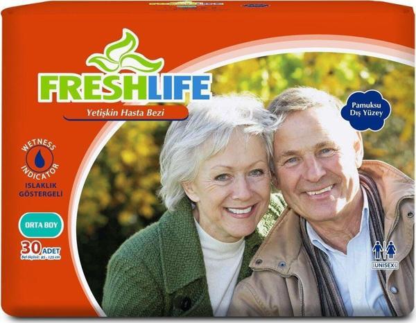 Freshlife 4'Lü Medium Yetişkin Belbantlı Hasta Bezi 30X4 (120 Adet) - Image 1