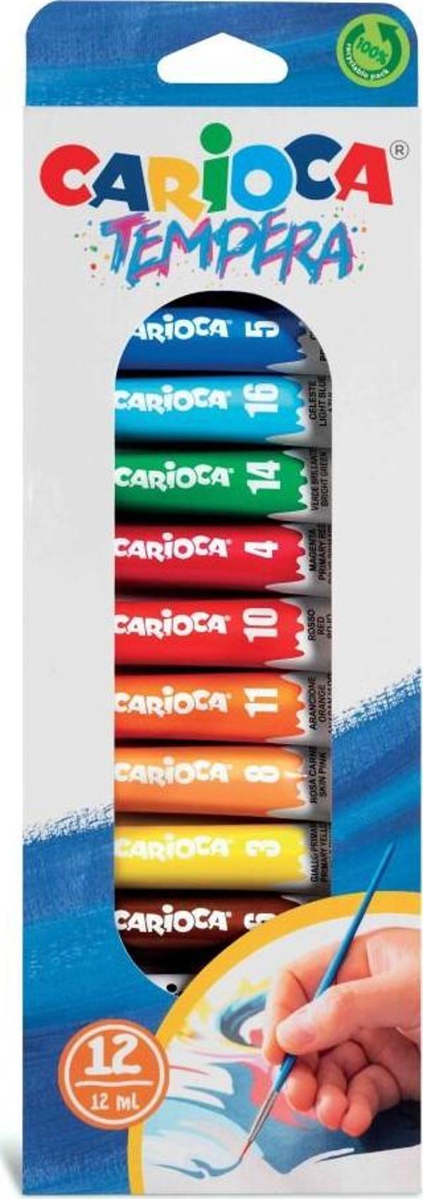 Carioca Guaj Boya (Süper Yıkanabilir) Metal Tüpte (12 Renk x 12ml) - Image 1