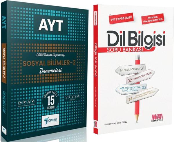 Toprak Yayıncılık AYT Sosyal Bilimler 2 Deneme ve AKM Dil Bilgisi Soru Bankası Seti 2 Kitap - Toprak Yayınları - Image 1
