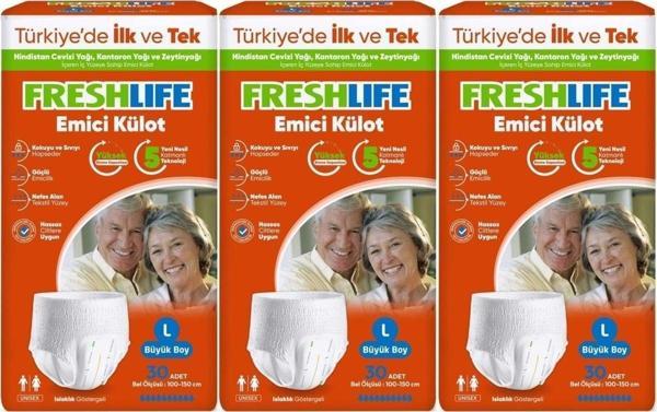 Freshlife Emici Külot Hasta Bezi Large - Büyük - L 90 Adet (3Pk x 30) - Image 1