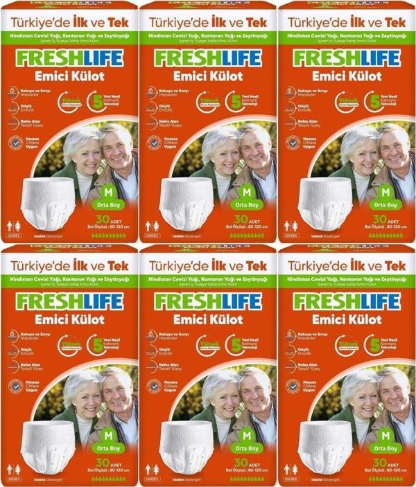 Freshlife Emici Külot Hasta Bezi Medium - Orta - M 180 Adet (6Pk x 30) - Image 1