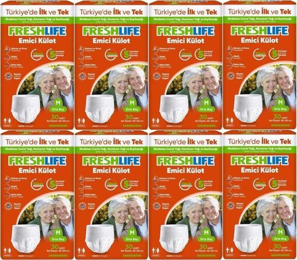 Freshlife Emici Külot Hasta Bezi Medium - Orta - M 240 Adet (8Pk x 30) - Image 1