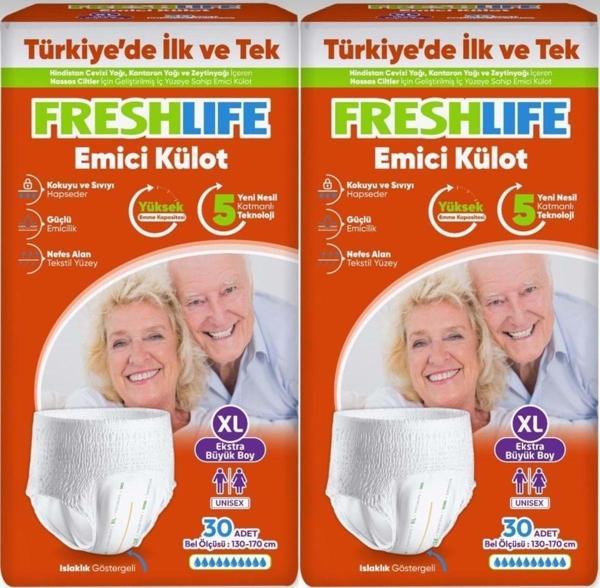 Freshlife Emici Külot Hasta Bezi Xl Ekstra Büyük 60 Adet (2Pk x 30) - Image 1
