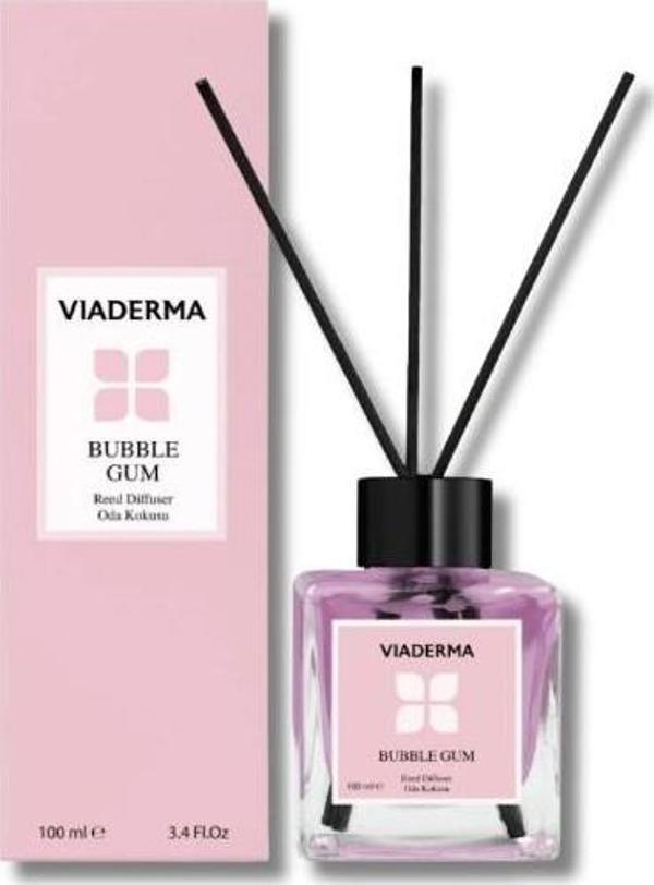 Viaderma Kare Şişe Bubblegum Esansı Bambu Çubuklu Oda Kokusu 100 ml - Image 1