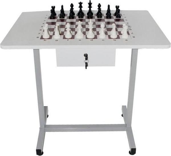 60x80 Komple Metal Ayaklı Satranç Masası - Image 1