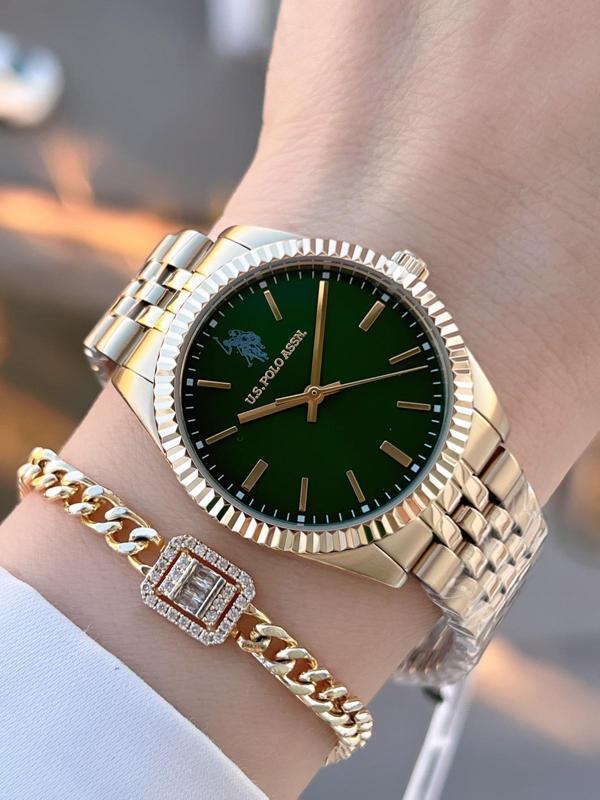 U.S.POLO ASSN Çelik Kordon 5 Atm Suya Dayanıklı Kadın Kol Saati+Bileklik Hediyeli USPA.2103.S07 - Image 1