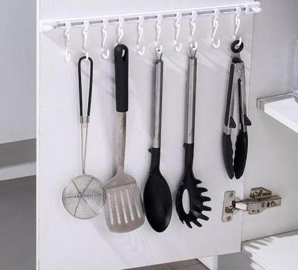 3B Trend Ayarlanabilir Kendinden Yapışkanlı 10 Kancalı 40 cm Pratik Askı Mutfak Banyo Takı Askısı - Image 1