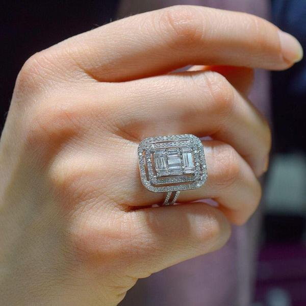 Lilarote Pırlanta 1.28 Ct Baget Pırlanta Yüzük - Image 1