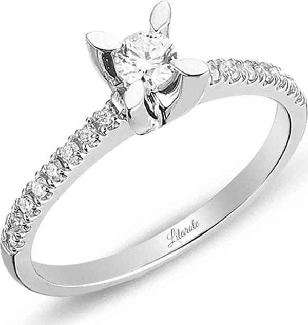 Lilarote Pırlanta 0.39 Ct Kolları Taşlı Tektaş Pırlanta Yüzük - Image 1
