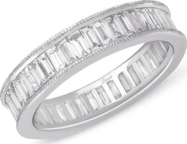 Lilarote Pırlanta 1.59 Ct. Modern Tasarım Tamtur Baget Pırlanta Yüzük - Image 1
