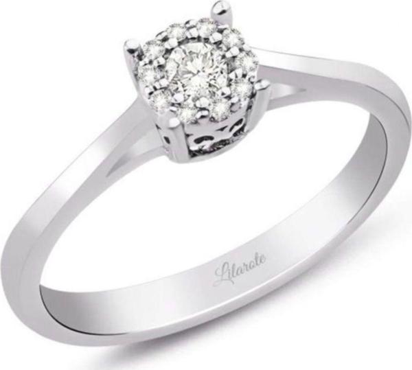 Lilarote Pırlanta 0.14 Ct. Modern Tasarım Coronet Tektaş Yüzük - Image 1