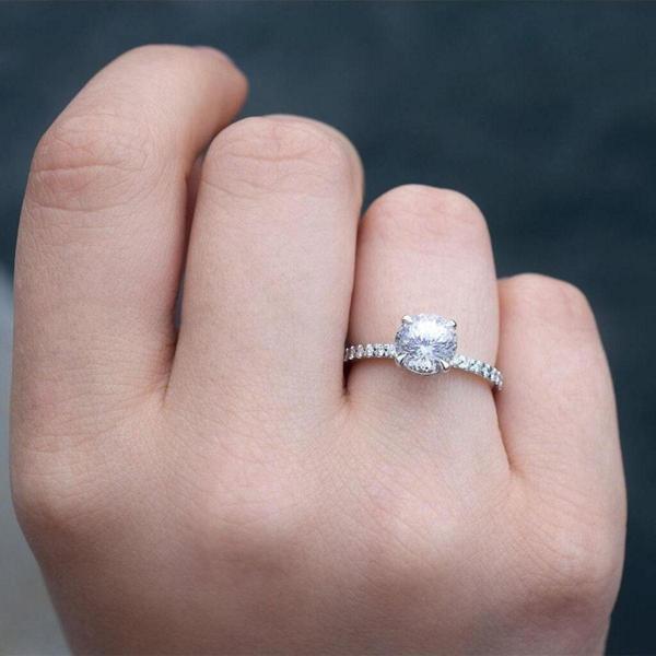 Lilarote Pırlanta 2.12 Ct Kenarı Taşlı Pırlanta Topaz Tektaş Yüzük - Image 1
