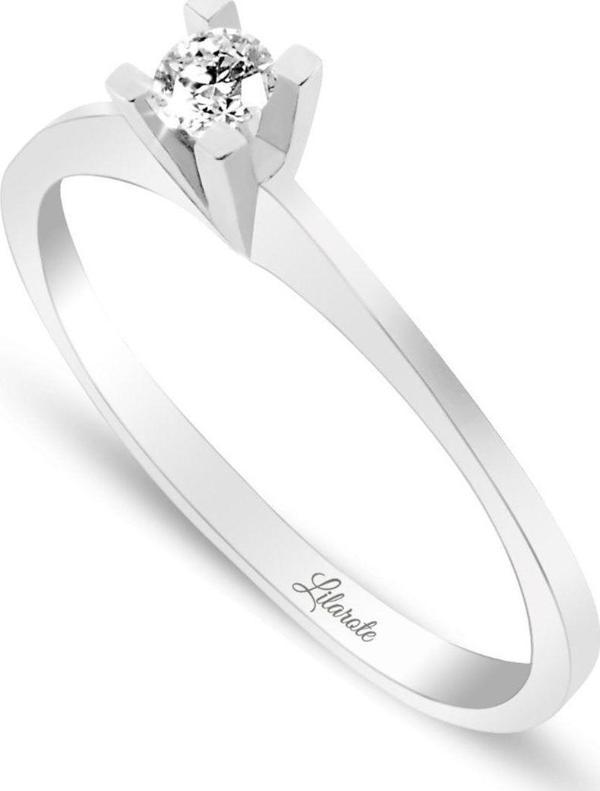 Lilarote Pırlanta Pırlanta Tektaş Altın Yüzük 0.10 Ct – F/Vs – 14K - Image 1
