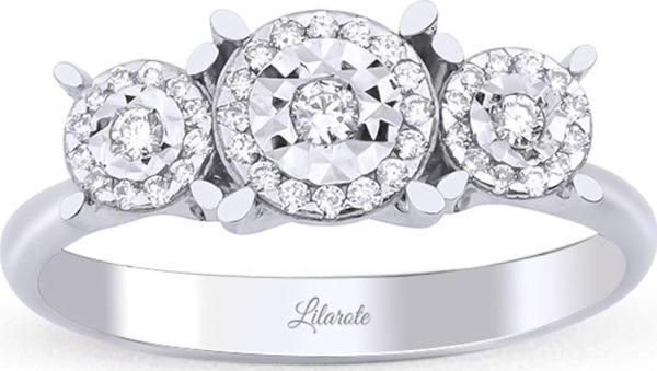 Lilarote Pırlanta 0.25 Ct. Üç Taş Pırlanta Yüzük - Image 1