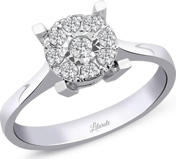 Lilarote Pırlanta 0.17 Ct. Modern Tasarım Coronet Tektaş Yüzük - Image 1