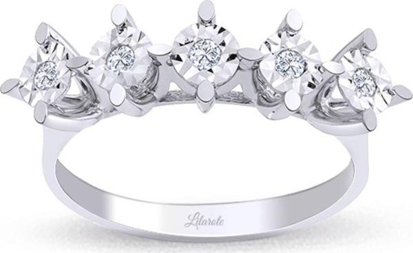 Lilarote Pırlanta 0.13 Ct Lazerli Beştaş Yüzük - Image 1
