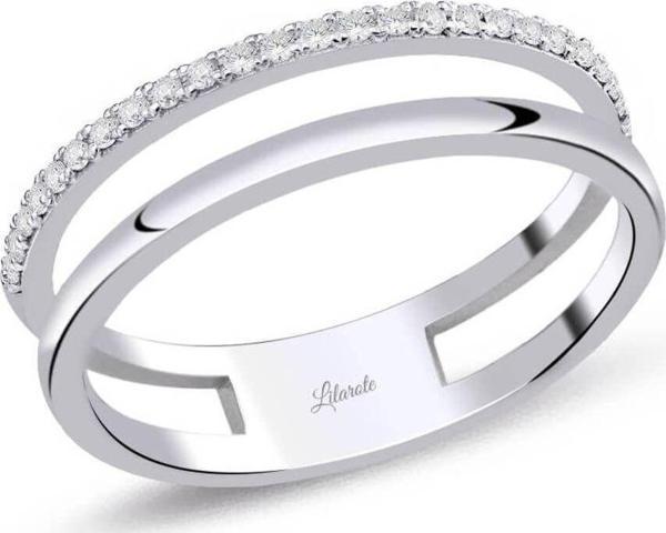 Lilarote Pırlanta 0.14 Ct Alyanslı Su Yolu Pırlanta Yüzük - Image 1