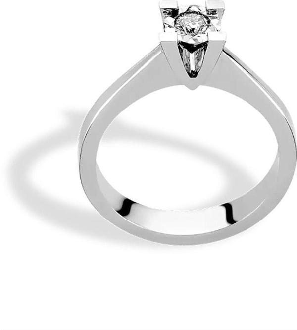 Lilarote Pırlanta 0.10 Ct Görünümlü Pırlanta Tektaş Yüzük - Image 1