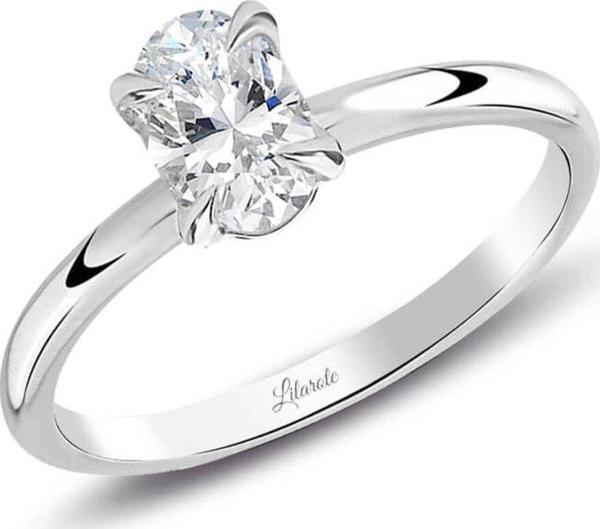 Lilarote Pırlanta 0.50 Ct Pırlanta Oval Tektaş Yüzük - Image 1