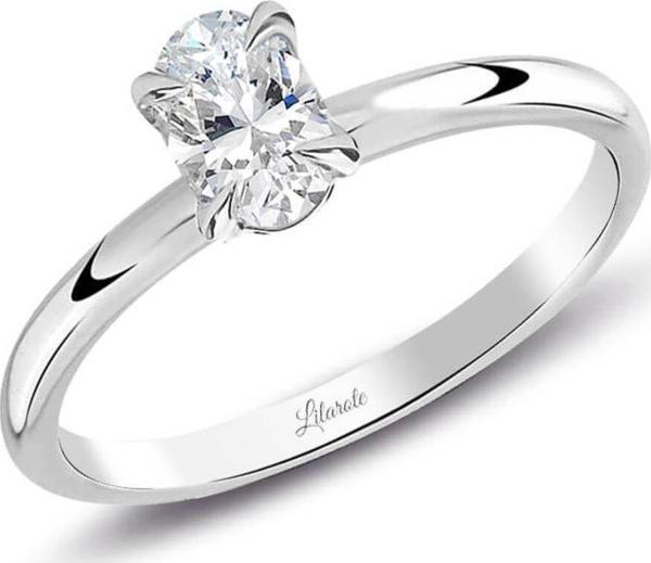 Lilarote Pırlanta 0.40 Ct Pırlanta Oval Tektaş Yüzük - Image 1