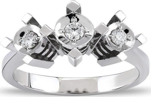 Lilarote Pırlanta 0.14 Ct Üç Taş Pırlanta Yüzük - Image 1