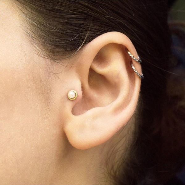 Lilarote Pırlanta İncili Tragus Küpe - Image 1
