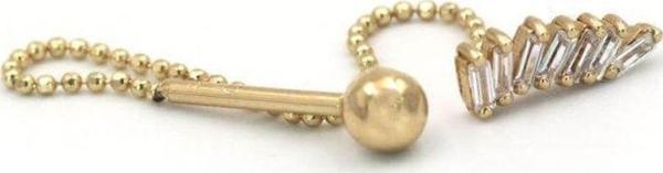 Lilarote Pırlanta Yedili Baget Altın Tragus Küpe - Image 1