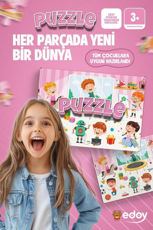 Edoy Game Zihinsel Ve Motor Becerileri Geliştiren 24 Parça Çocuk Puzzle - Image 1