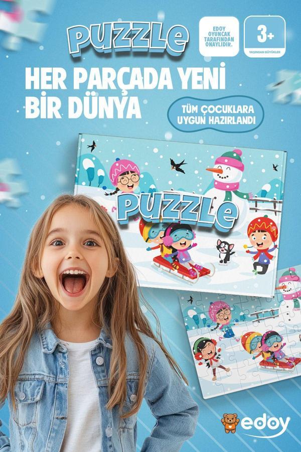 Edoy Winter Çocuklar İçin Eğlenceli 24 Parça Puzzle – Zihinsel Gelişimi Destekleyin! - Image 1