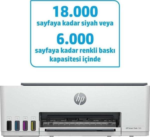 Hp Smart Tank 580 Fotokopi,Tarayıcı,Wi-Fi Mürekkep Tanklı Yazıcı (1F3Y2A) - Image 1