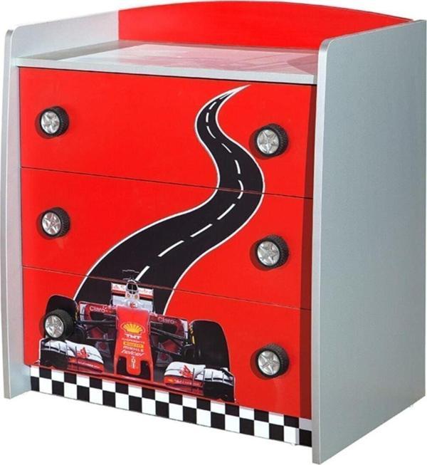 Şifonyer, Formula 3 Çekmeceli Şifonyer - Kırmızı - Image 1