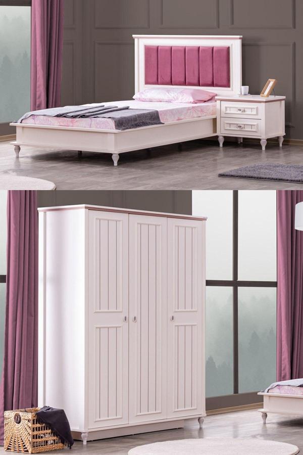 Ezgi Genç Odası - 3 Kapılı Dolap, Karyola, Komodin - Image 1