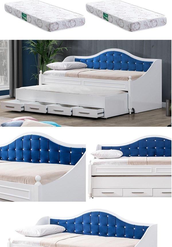 Yavrulu Karyola, Eymen Yavrulu Yatak - Mavi 2 Adet Comfort Yatak - Image 1