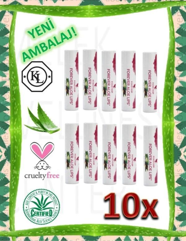 Forever Aloe Lips Dudak Koruyucu Aloe Vera ve Jojoba Yağı İçerir - 10 Adet - Image 1