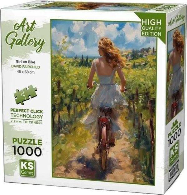 KS Games Girl On Bike Puzzle 1000 Parça 20789 - Image 1