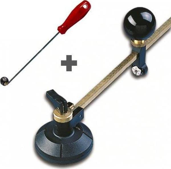 Menfez Açma Seti - Cam Kesme Pergeli 40 cm + Küre Cam Tokmağı - Image 1