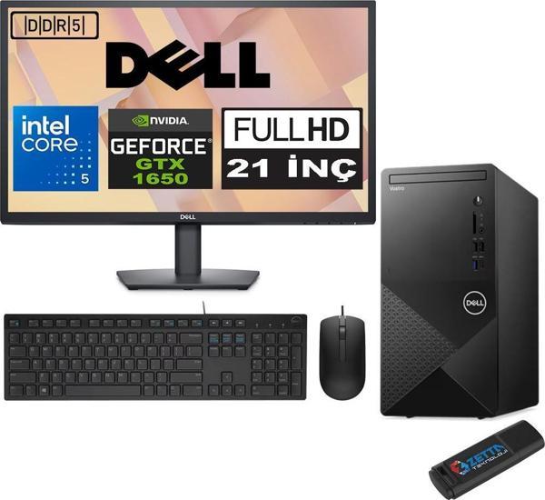 Dell Vostro 3030 mt Intel Core I5 12400 64GB Ddr5 4tb SSD 21.5" Fhd Ubuntu Nvidia Nvidia GTX1650-4GB Masaüstü Bilgisayar 21N3030I5GTX1650U30 + Zetta USB Bellek - Image 1