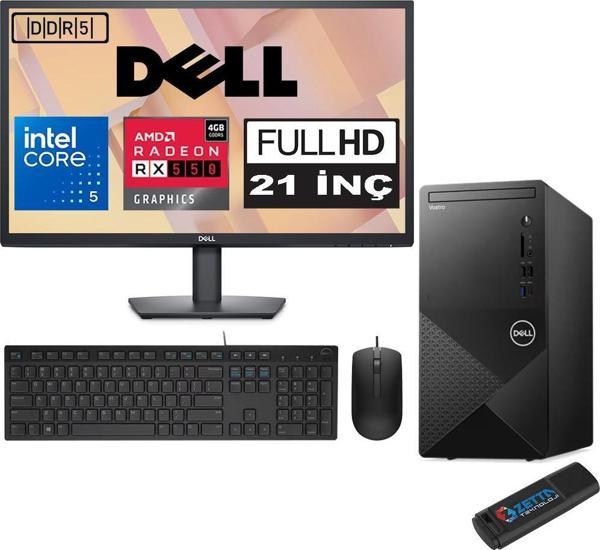 Dell Vostro 3030 mt Intel Core I5 12400 64GB Ddr5 256GB SSD 21.5" Fhd Windows 11 Home Amd RX550-4GB Masaüstü Bilgisayar 21N3030I5RX550H26 + Zetta USB Bellek - Image 1