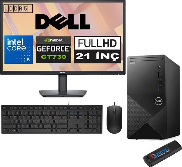 Dell Vostro 3030 mt Intel Core I5 12400 48GB Ddr5 2tb SSD 21.5" Fhd Ubuntu Nvidia GT730-4GB Masaüstü Bilgisayar 21N3030I5GT730U24 + Zetta USB Bellek - Image 1