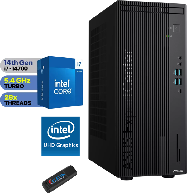 Asus D9 Expertcenter D901MDR Intel I7-14700 96GB Ddr5 256GB SSD WINDOWS11PRO Masaüstübilgisayar WD901MDRW21+ZETTAUSBBELLEK - Image 1