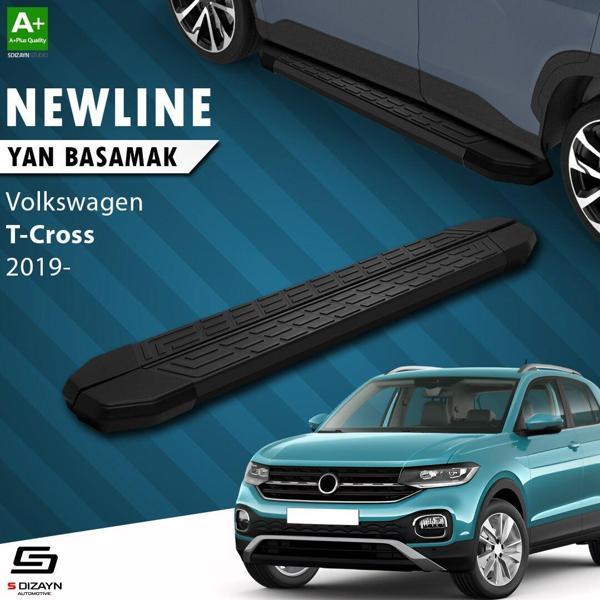 S-Dizayn VW T-Cross NewLine Siyah Yan Basamak 173 Cm 2019-2023 A+ Kalite - Image 1