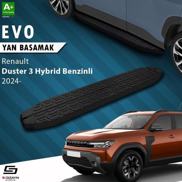 S-Dizayn Renault Duster 3 Hybrid Benzinli Evo Siyah Yan Basamak 183 Cm 2024 Üzeri A+ Kalite - Image 1