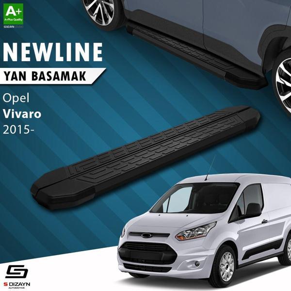 S-Dizayn Opel Vivaro B Uzun Şase NewLine Siyah Yan Basamak 263 Cm 2015-2018 A+ Kalite - Image 1